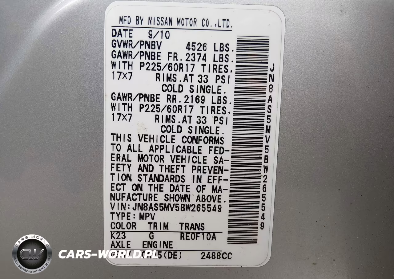 2011 Nissan Rogue Sv VIN:JN8AS5MV5BW265549 - 9