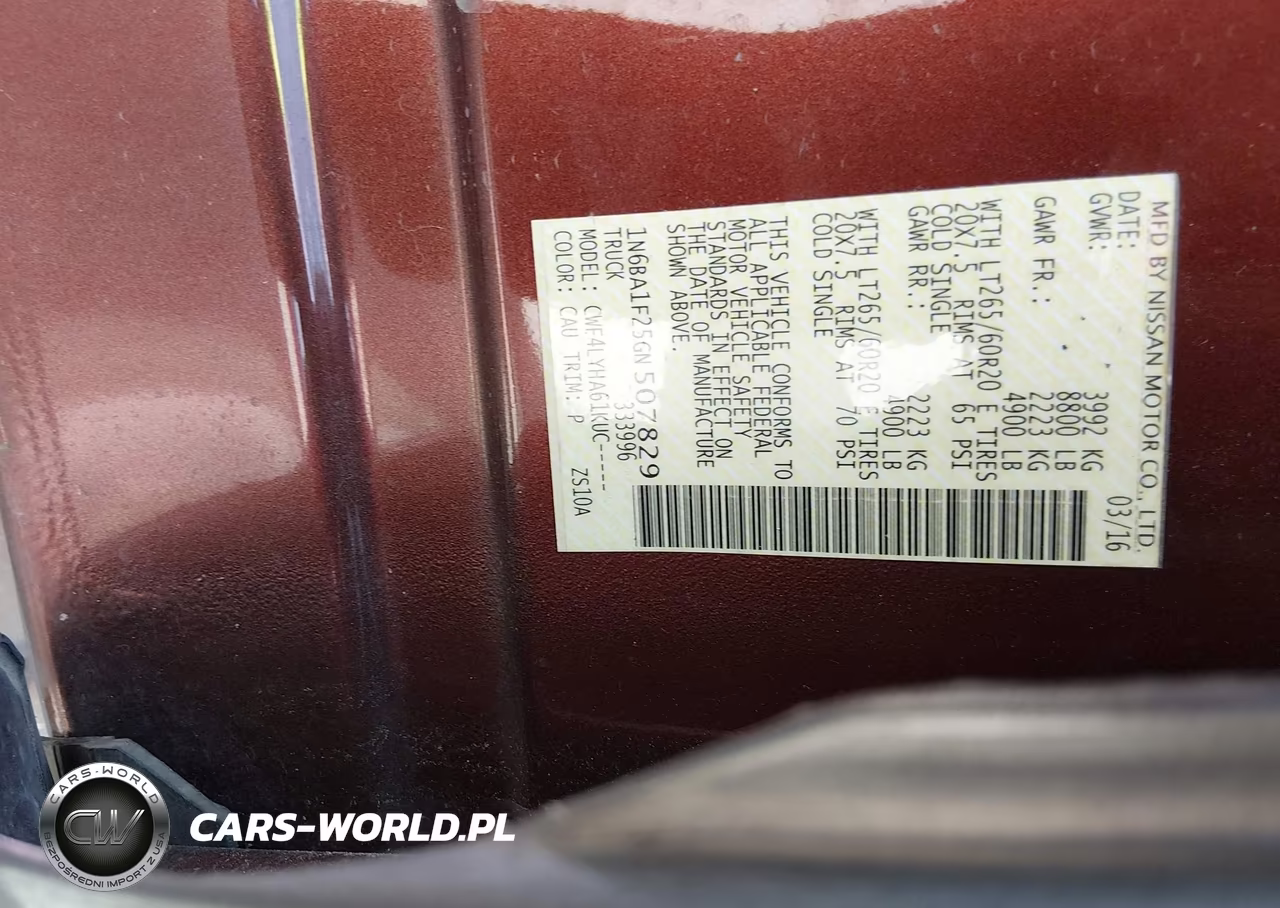 2016 Nissan Titan Xd Platinum Reserve Diesel VIN:1N6BA1F25GN507829 - 9