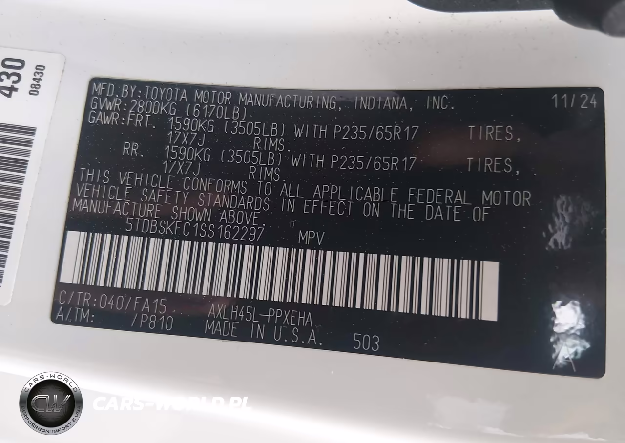 2025 Toyota Sienna Le VIN:5TDBSKFC1SS162297 - 9