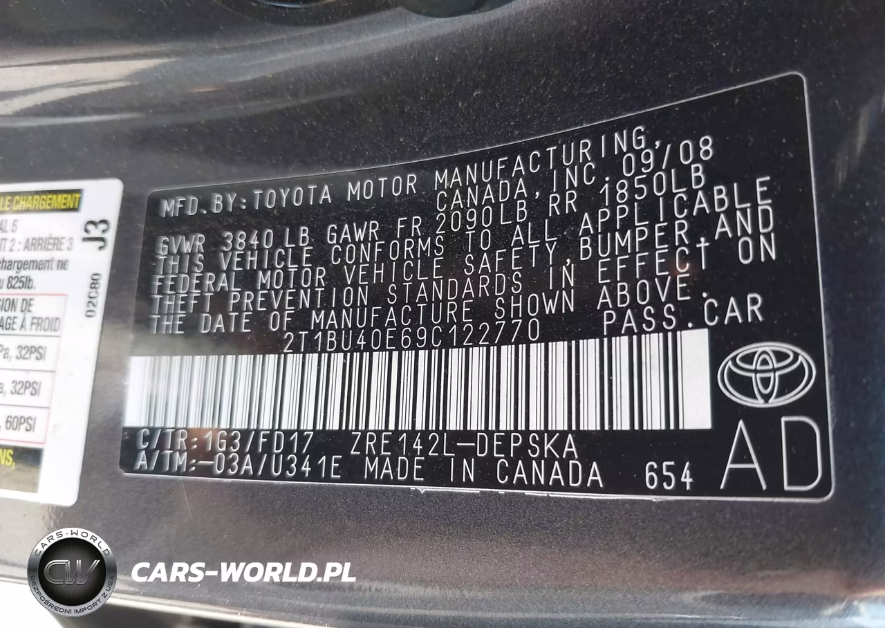 2009 Toyota Corolla S VIN:2T1BU40E69C122770 - 9