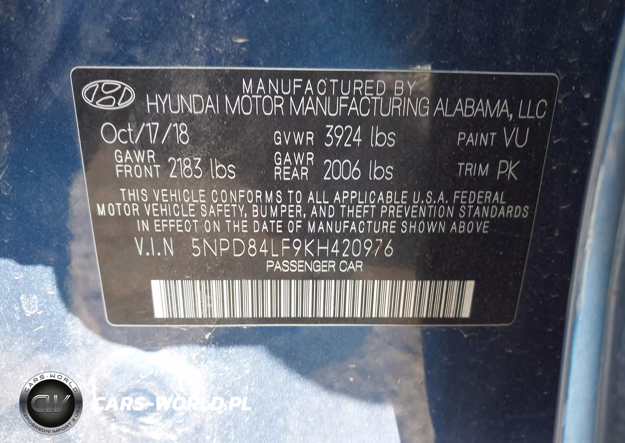 2019 Hyundai Elantra Sel VIN:5NPD84LF9KH420976 - 9