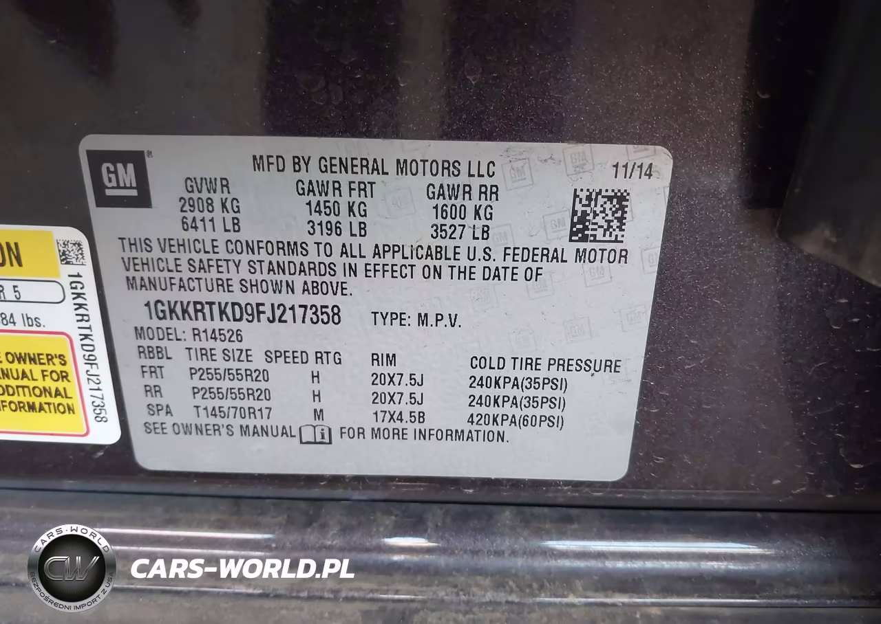 2015 GMC Acadia Denali VIN:1GKKRTKD9FJ217358 - 9