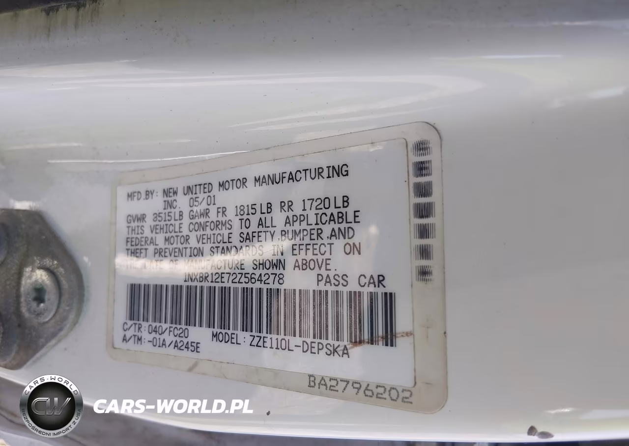 2002 Toyota Corolla S VIN:1NXBR12E72Z564278 - 9