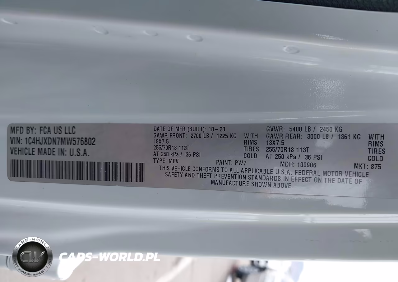 2021 Jeep Wrangler Unlimited Sport Altitude 4X4 VIN:1C4HJXDN7MW576802 - 9