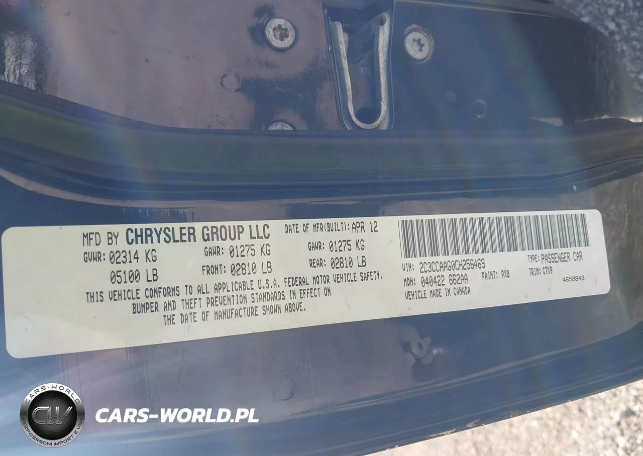 2012 Chrysler 300 VIN:2C3CCAAG0CH256469 - 9