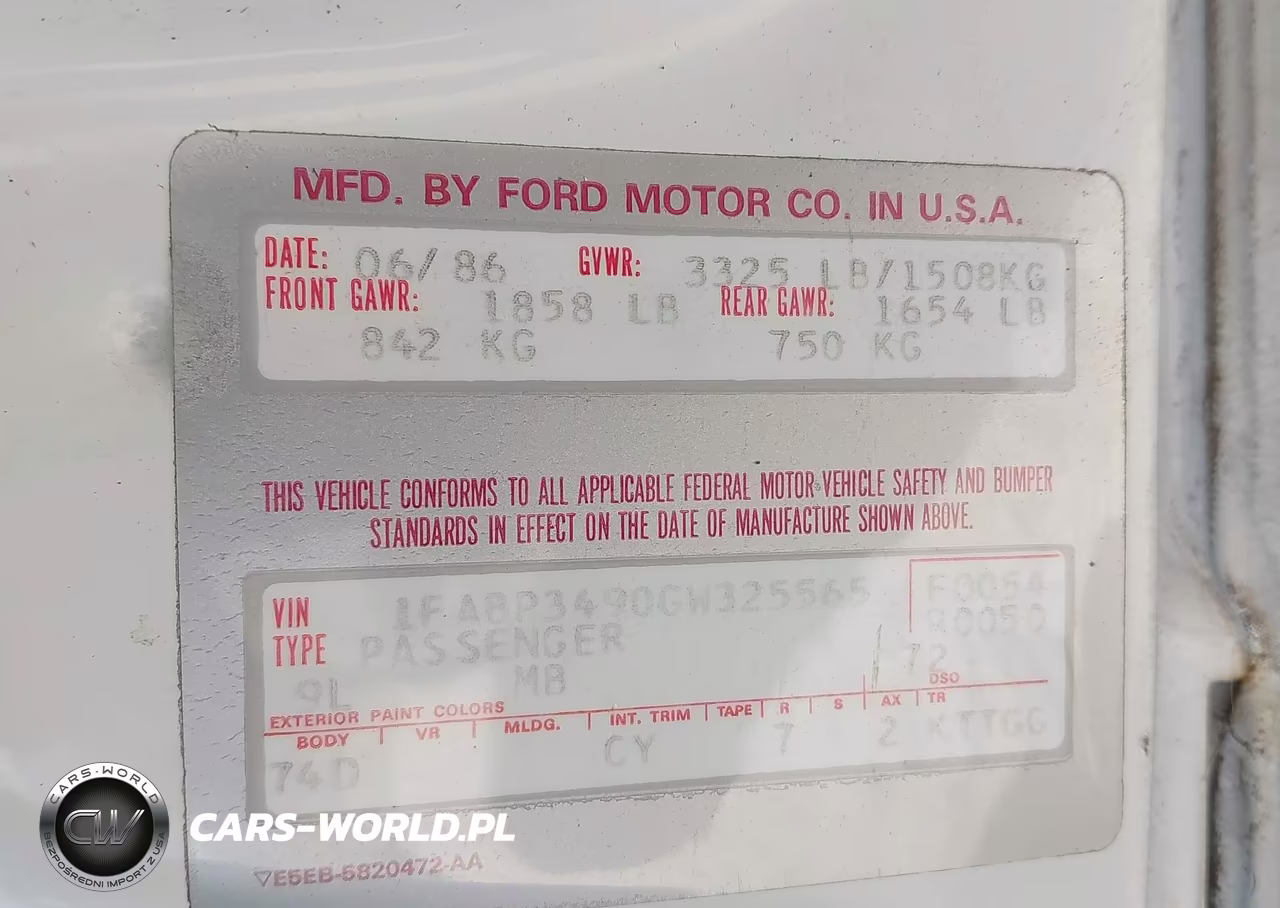 1986 Ford Escort L VIN:1FABP3490GW325565 - 9
