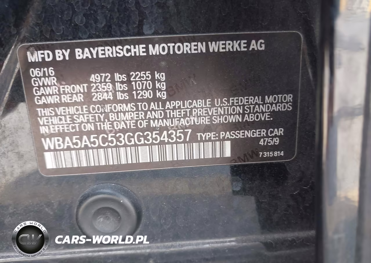 2016 BMW 528I VIN:WBA5A5C53GG354357 - 9