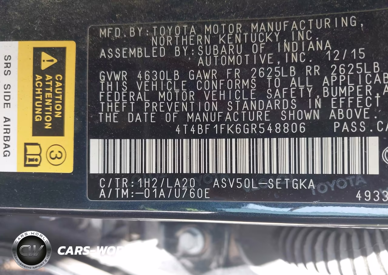 2016 Toyota Camry Xle VIN:4T4BF1FK6GR548806 - 9