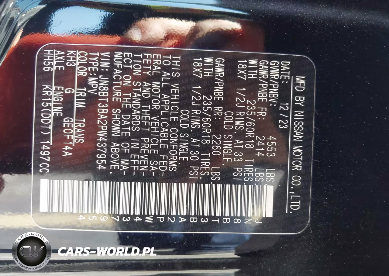 2023 Nissan Rogue Sv Fwd VIN:JN8BT3BA2PW437954 - 9