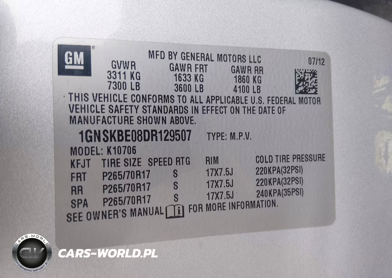 2013 Chevrolet Tahoe Lt VIN:1GNSKBE08DR129507 - 9