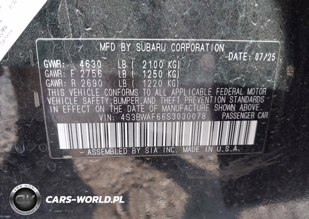 2025 Subaru Legacy Premium VIN:4S3BWAF66S3030078 - 9