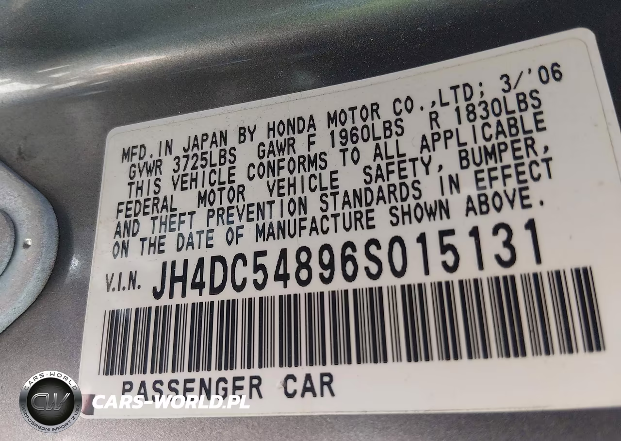 2006 Acura Rsx VIN:JH4DC54896S015131 - 9