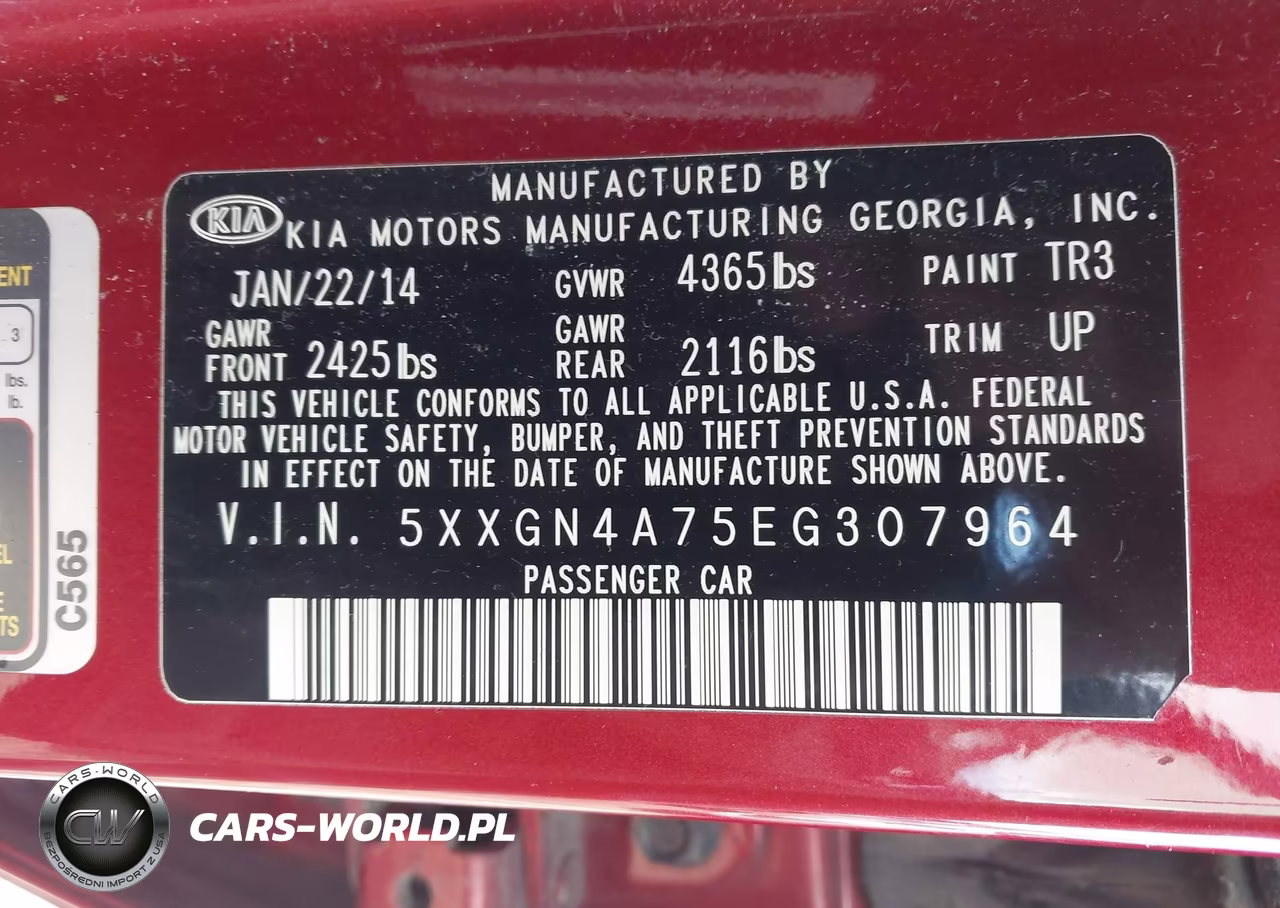 2014 Kia Optima Ex VIN:5XXGN4A75EG307964 - 9