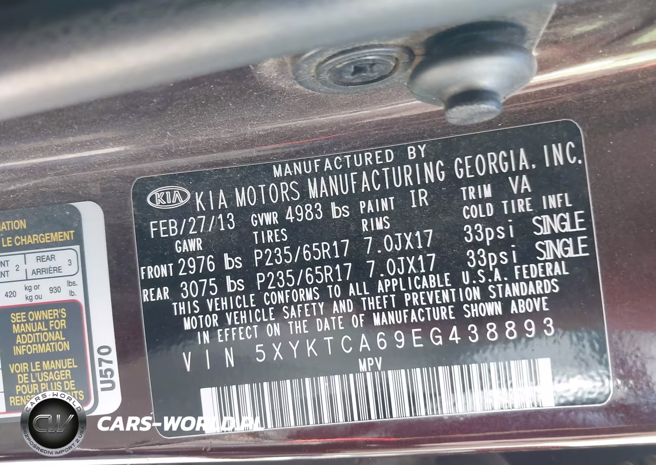 2014 Kia Sorento Lx VIN:5XYKTCA69EG438893 - 9