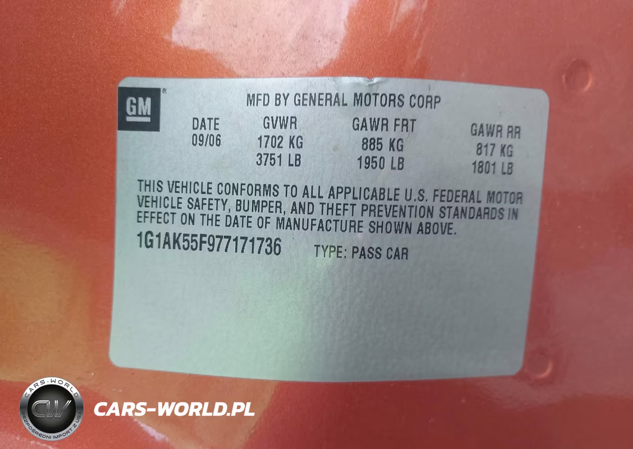 2007 Chevrolet Cobalt Ls VIN:1G1AK55F977171736 - 9