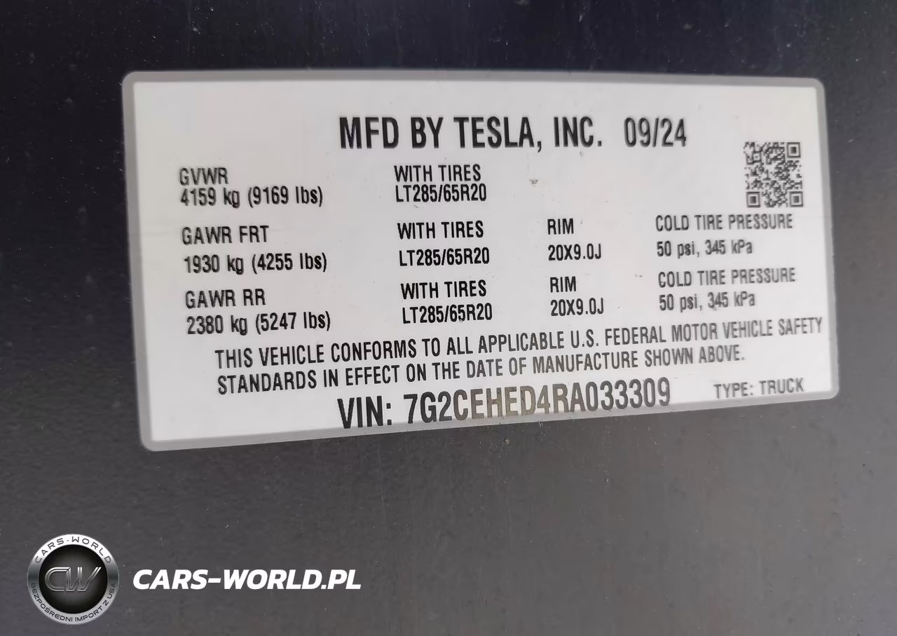 2024 Tesla Cybertruck All-Wheel Drive VIN:7G2CEHED4RA033309 - 9