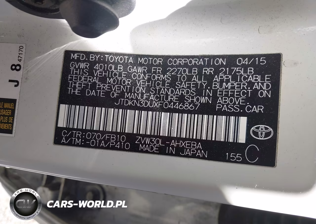 2015 Toyota Prius Two VIN:JTDKN3DUXF0446867 - 9