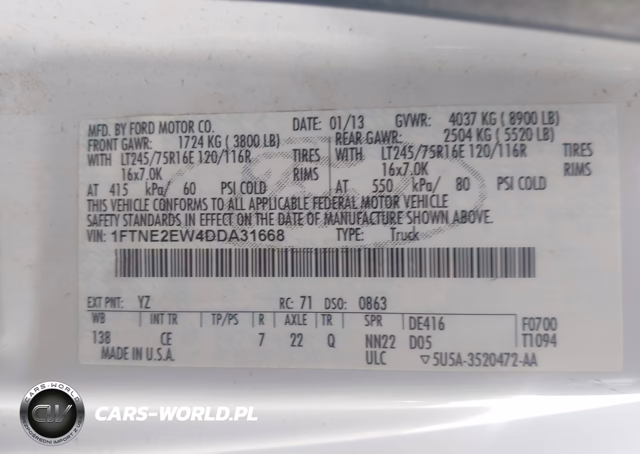 2013 Ford E-250 Commercial VIN:1FTNE2EW4DDA31668 - 9