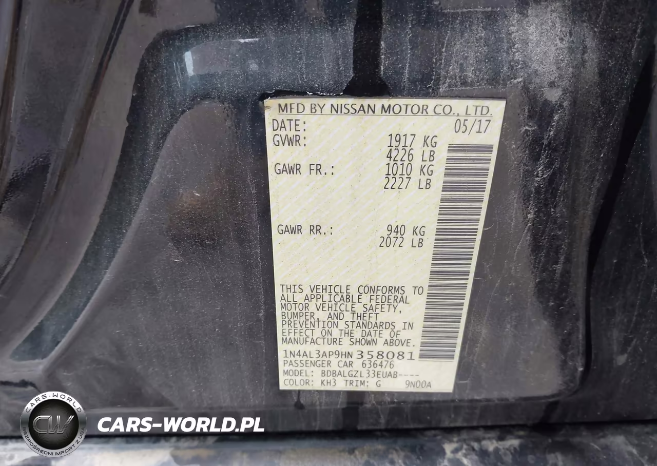 2017 Nissan Altima 2.5 S VIN:1N4AL3AP9HN358081 - 9
