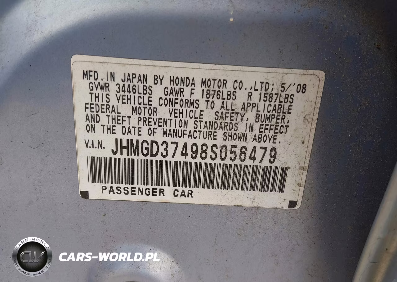 2008 Honda Fit VIN:JHMGD37498S056479 - 9