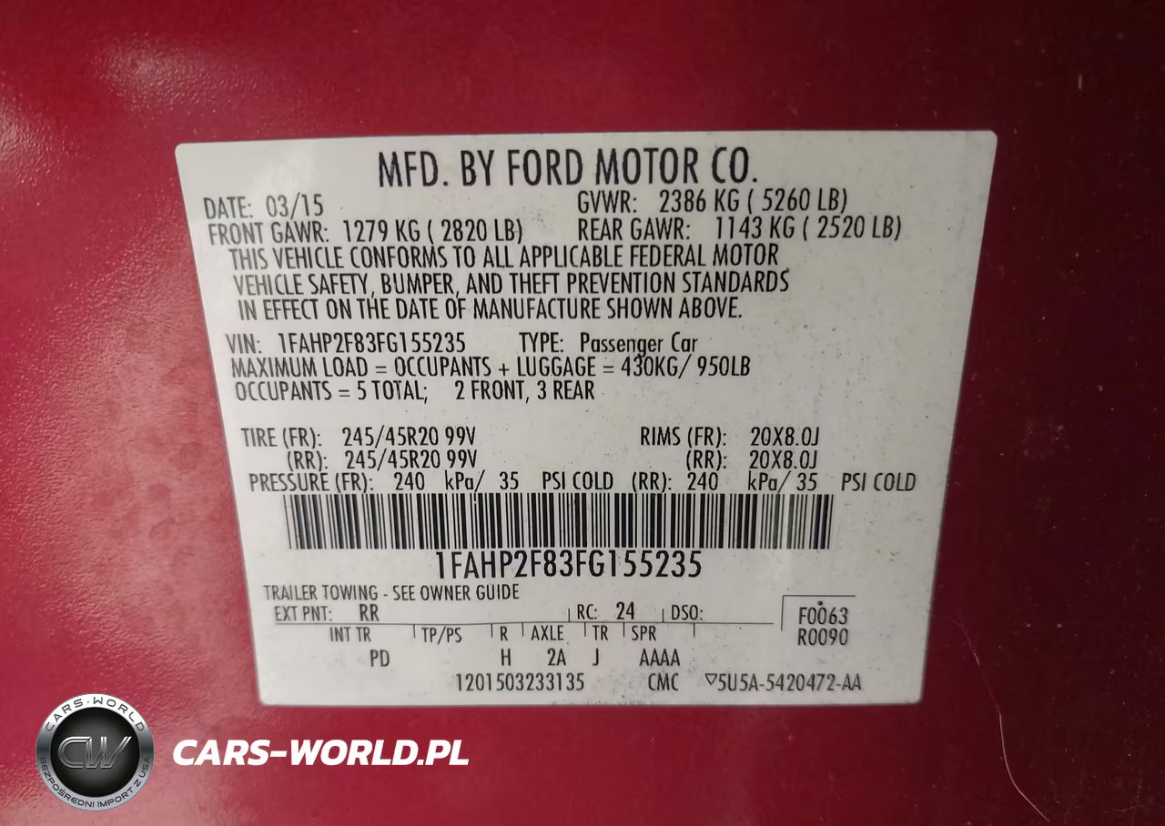 2015 Ford Taurus Limited VIN:1FAHP2F83FG155235 - 9