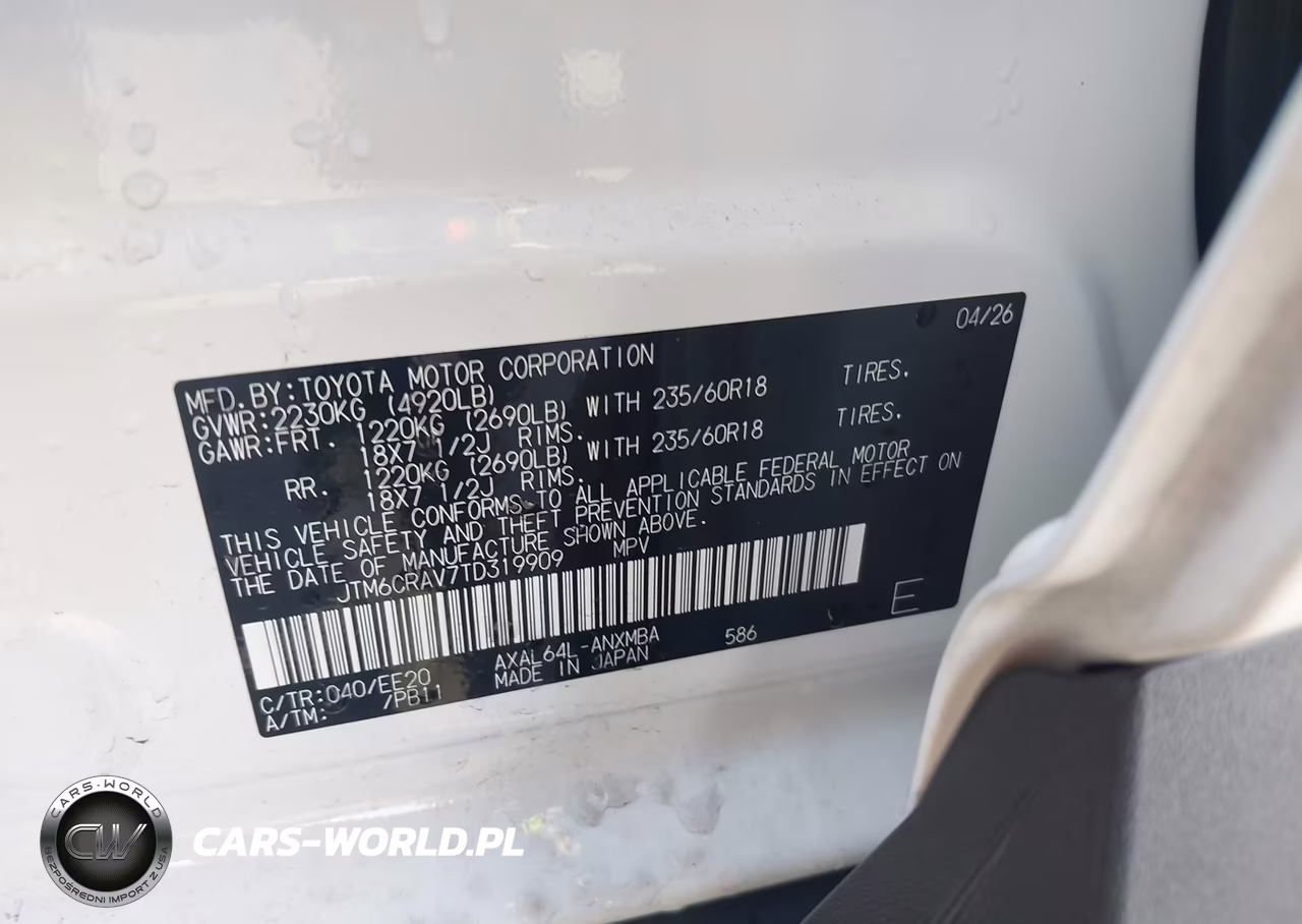 2026 Toyota Rav4 Xle Premium VIN:JTM6CRAV7TD319909 - 9