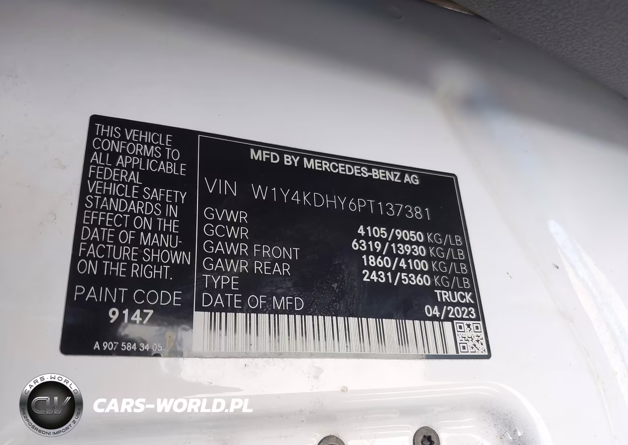 2023 Mercedes Benz Sprinter Delivery Van VIN:W1Y4KDHY6PT137381 - 9
