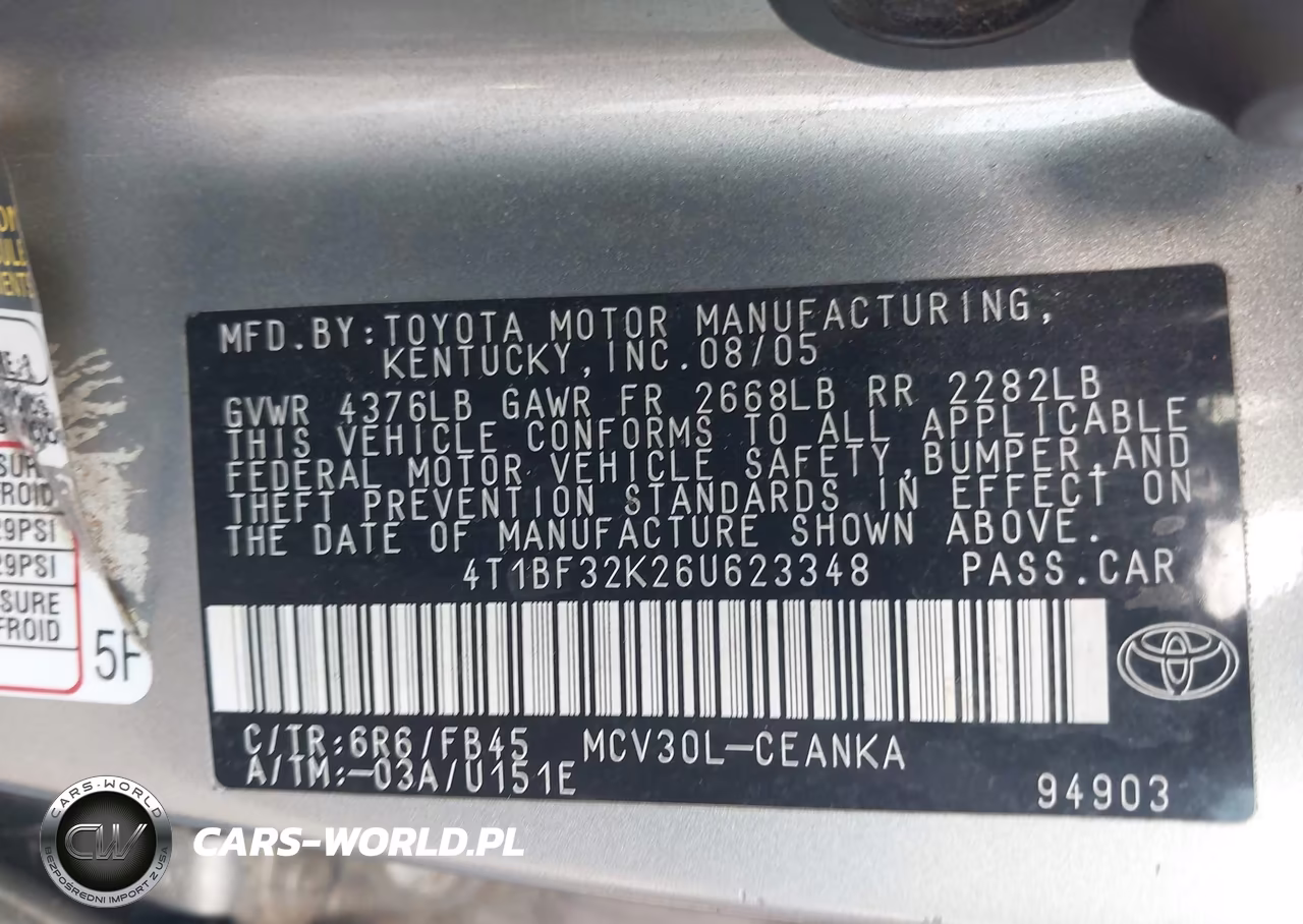 2006 Toyota Camry Le V6 VIN:4T1BF32K26U623348 - 9