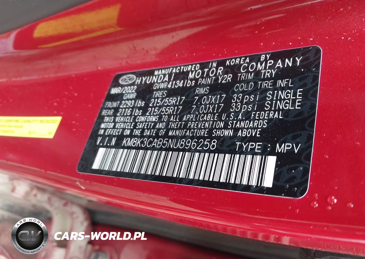 2022 Hyundai Kona Sel VIN:KM8K3CAB5NU896258 - 9
