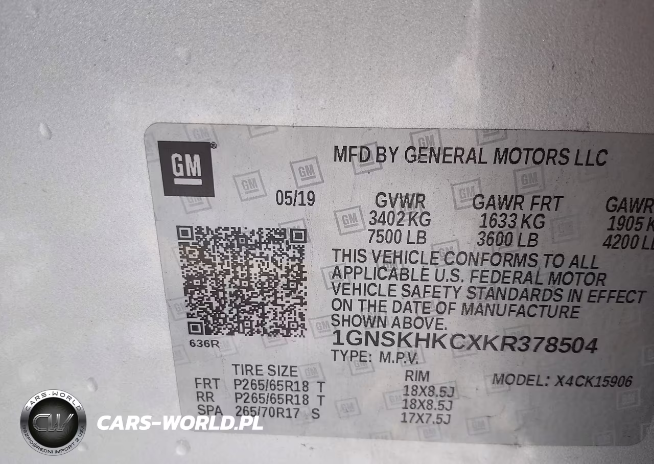 2019 Chevrolet Suburban Lt VIN:1GNSKHKCXKR378504 - 9