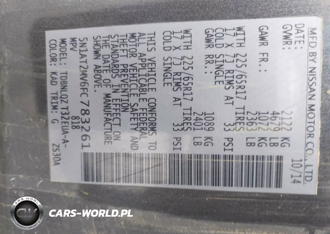 2015 Nissan Rogue Sv VIN:5N1AT2MV6FC783261 - 9