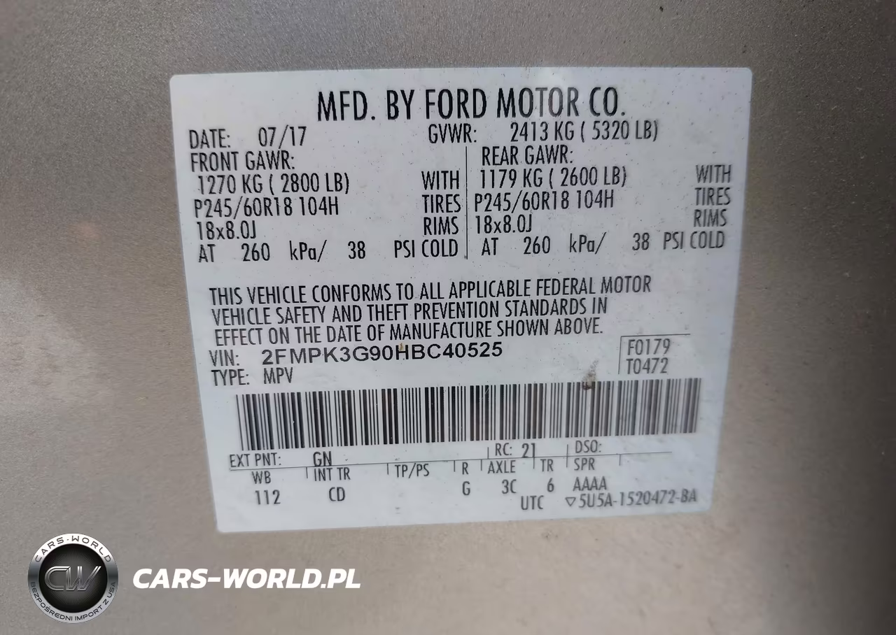 2017 Ford Edge Se VIN:2FMPK3G90HBC40525 - 9