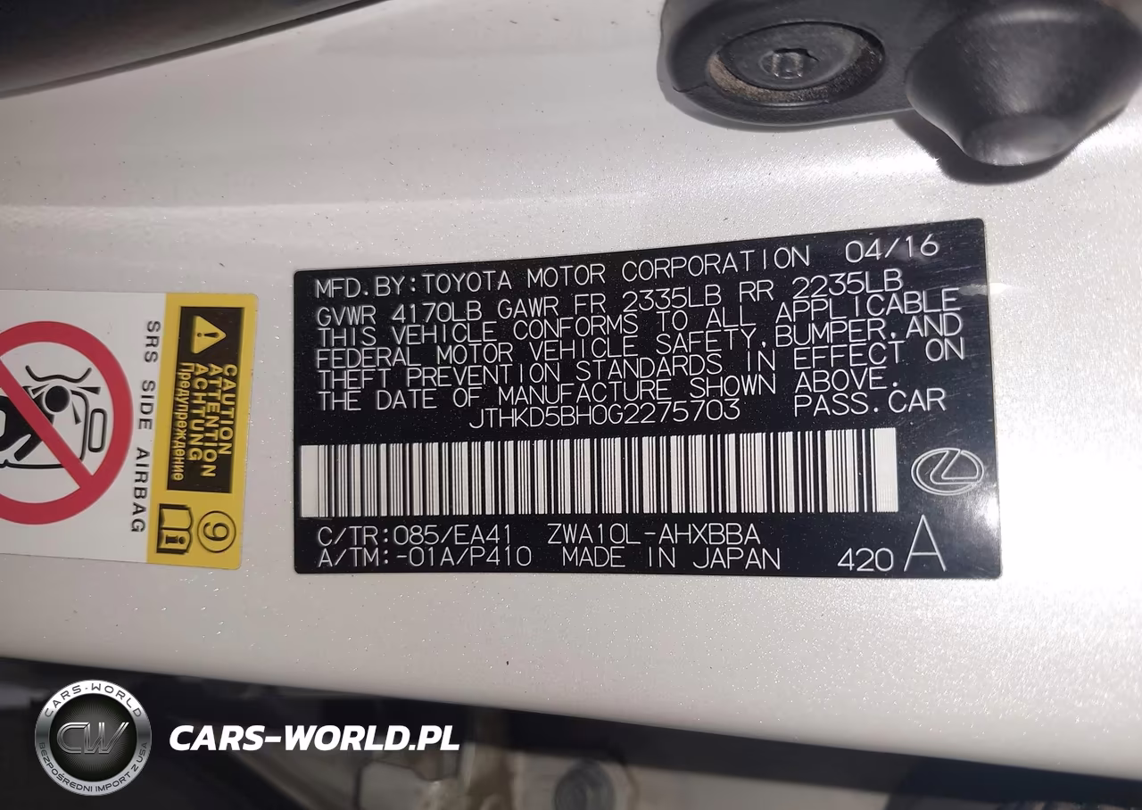 2016 Lexus Ct 200H VIN:JTHKD5BH0G2275703 - 9