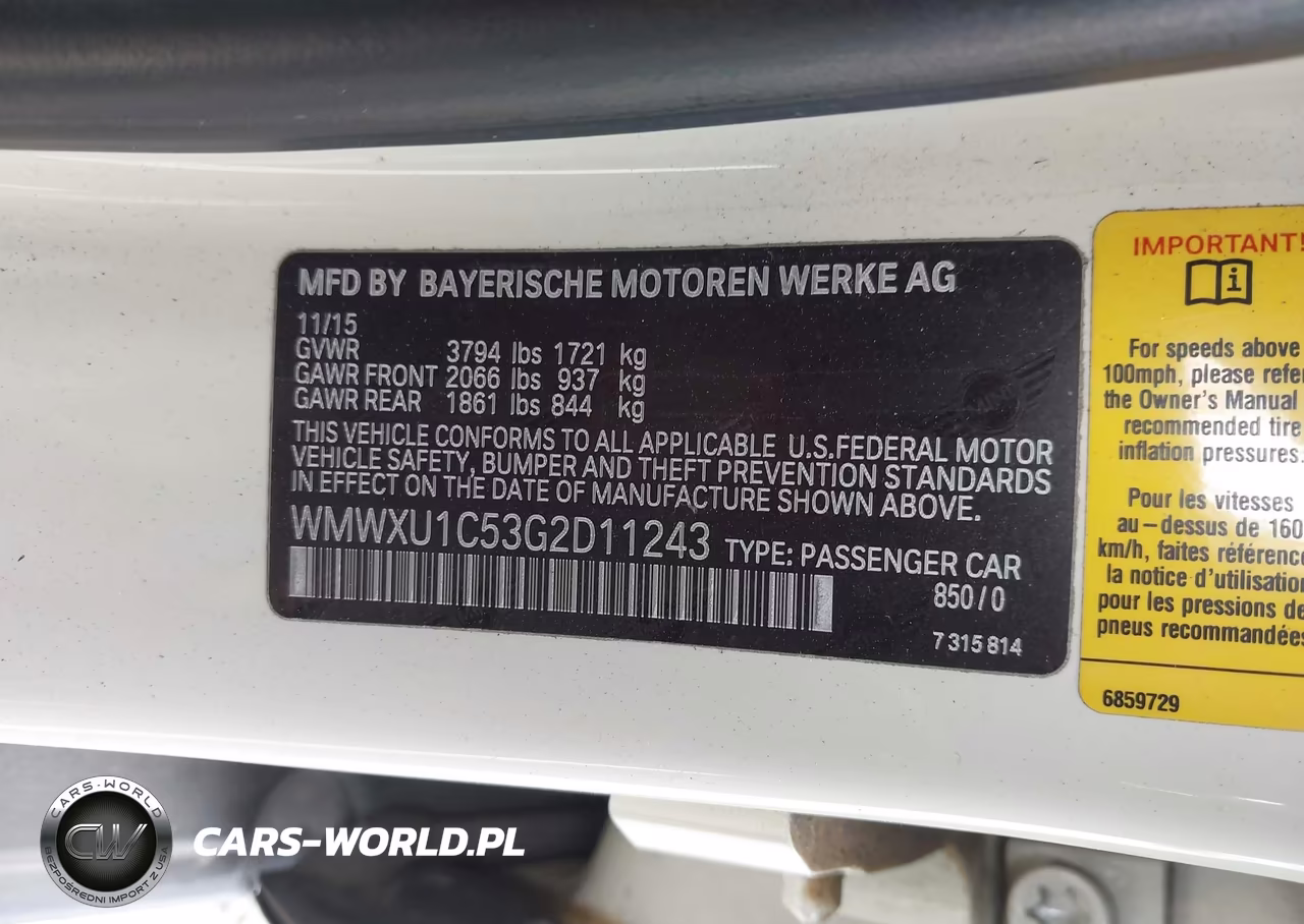 2016 Mini Hardtop Cooper VIN:WMWXU1C53G2D11243 - 9