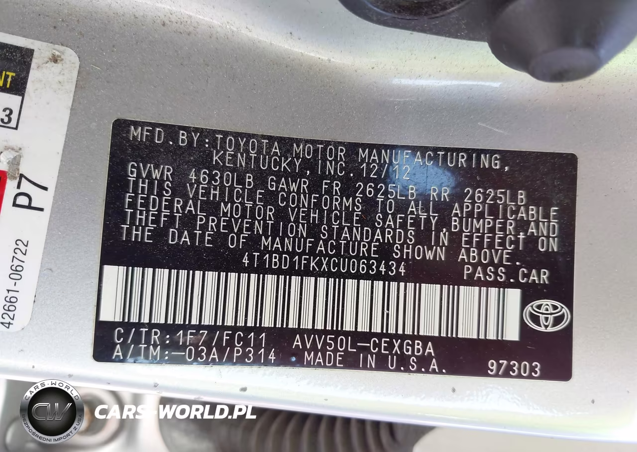 2012 Toyota Camry Hybrid Xle VIN:4T1BD1FKXCU063434 - 9