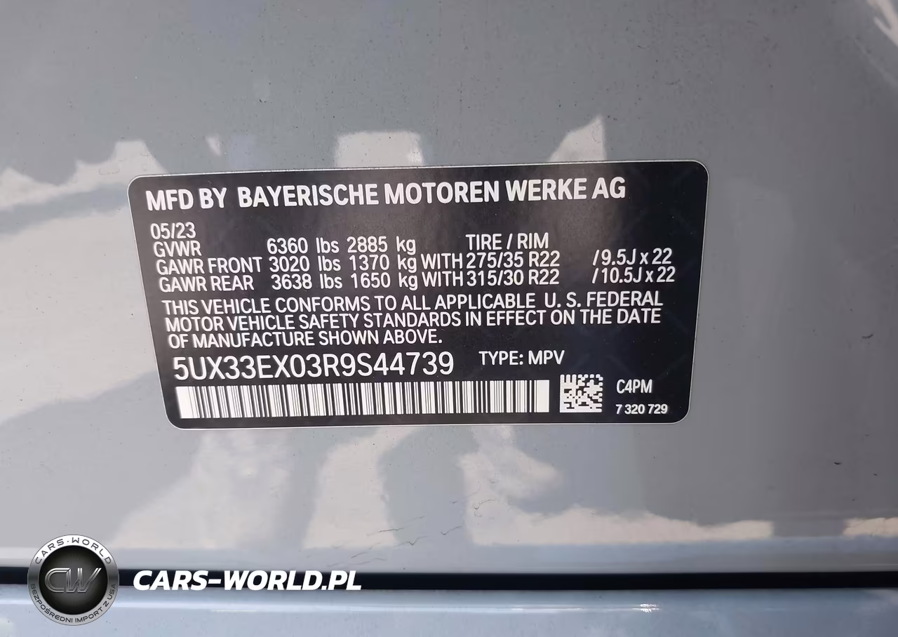 2024 BMW X6 xDrive40I VIN:5UX33EX03R9S44739 - 9