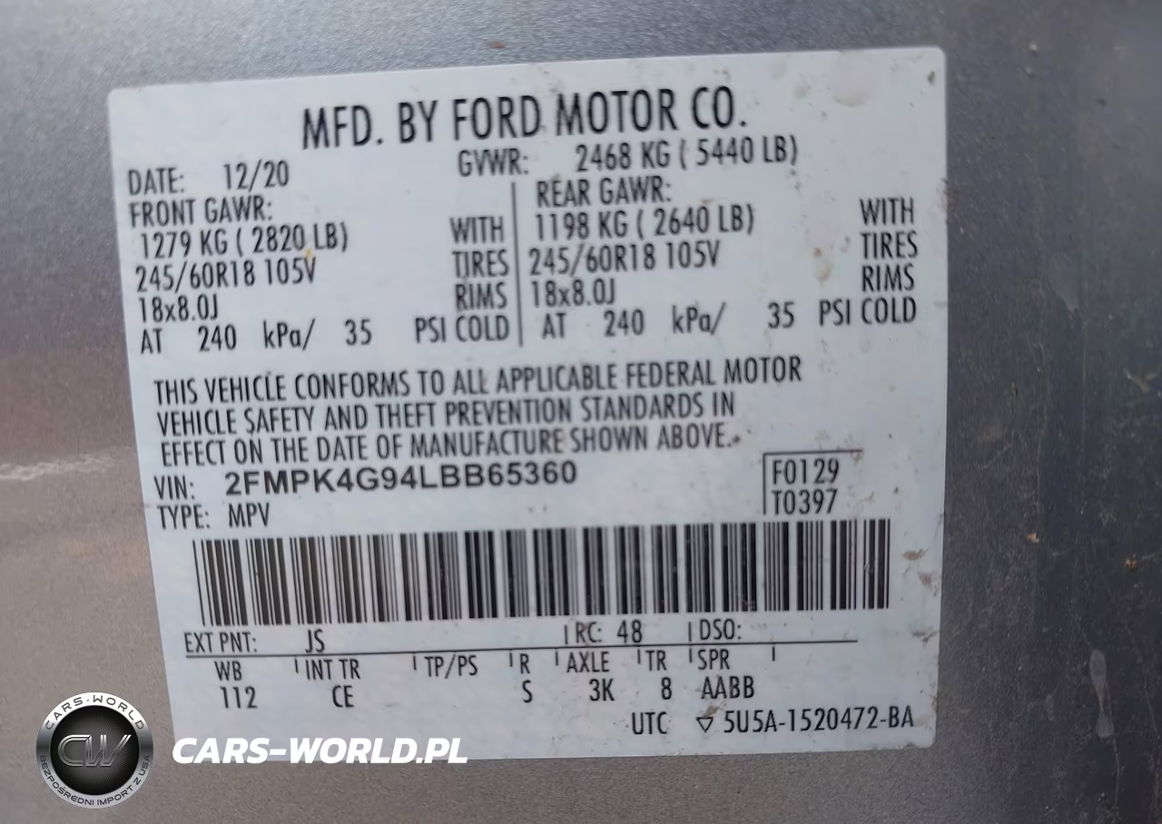 2020 Ford Edge Se VIN:2FMPK4G94LBB65360 - 9