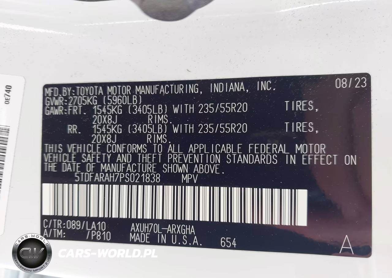 2023 Toyota Highlander Hybrid Platinum VIN:5TDFARAH7PS021838 - 9