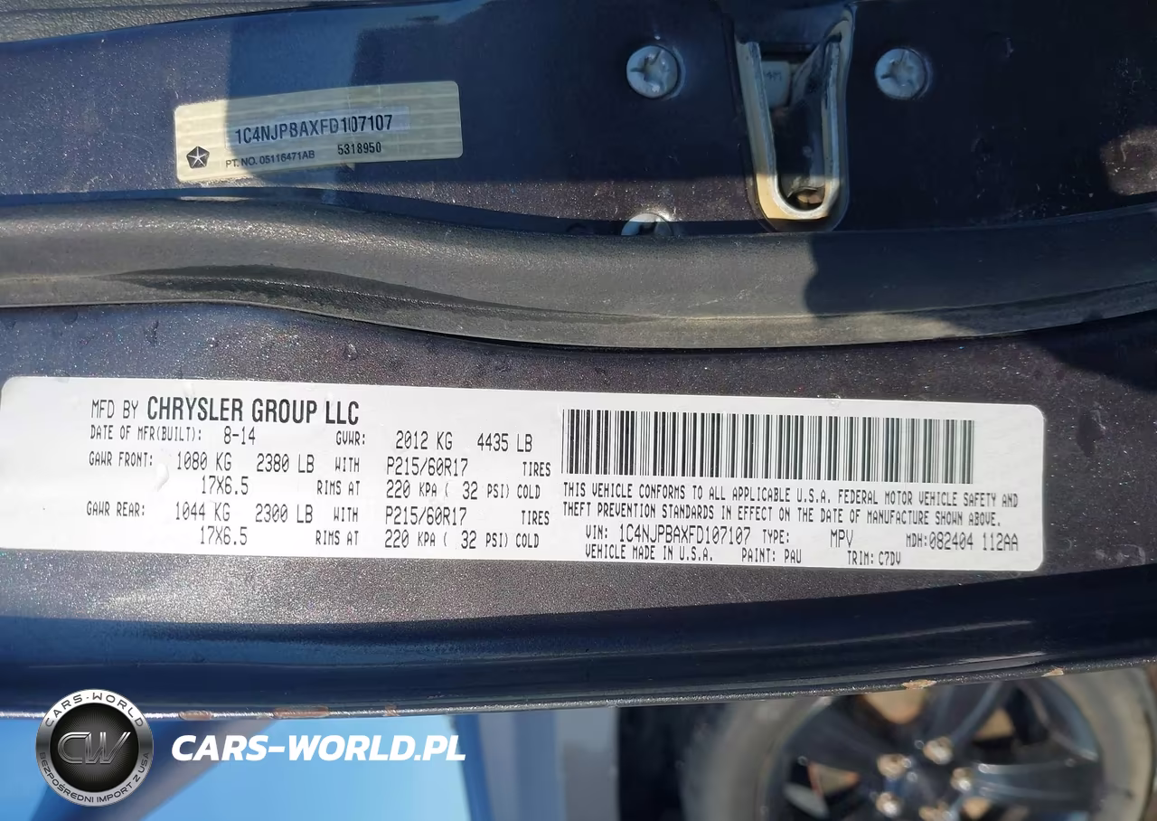 2015 Jeep Patriot Altitude Edition VIN:1C4NJPBAXFD107107 - 9