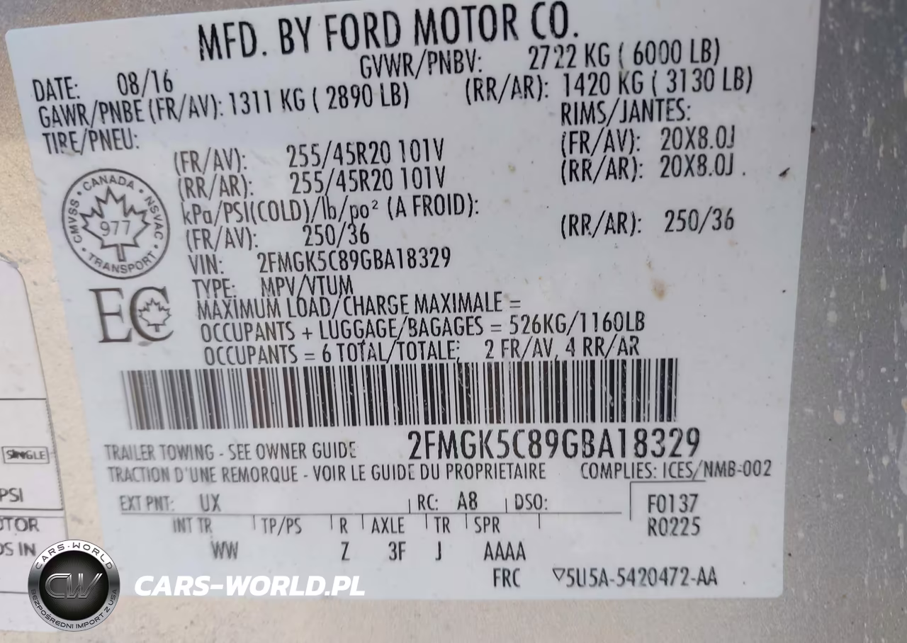 2016 Ford Flex Sel VIN:2FMGK5C89GBA18329 - 9