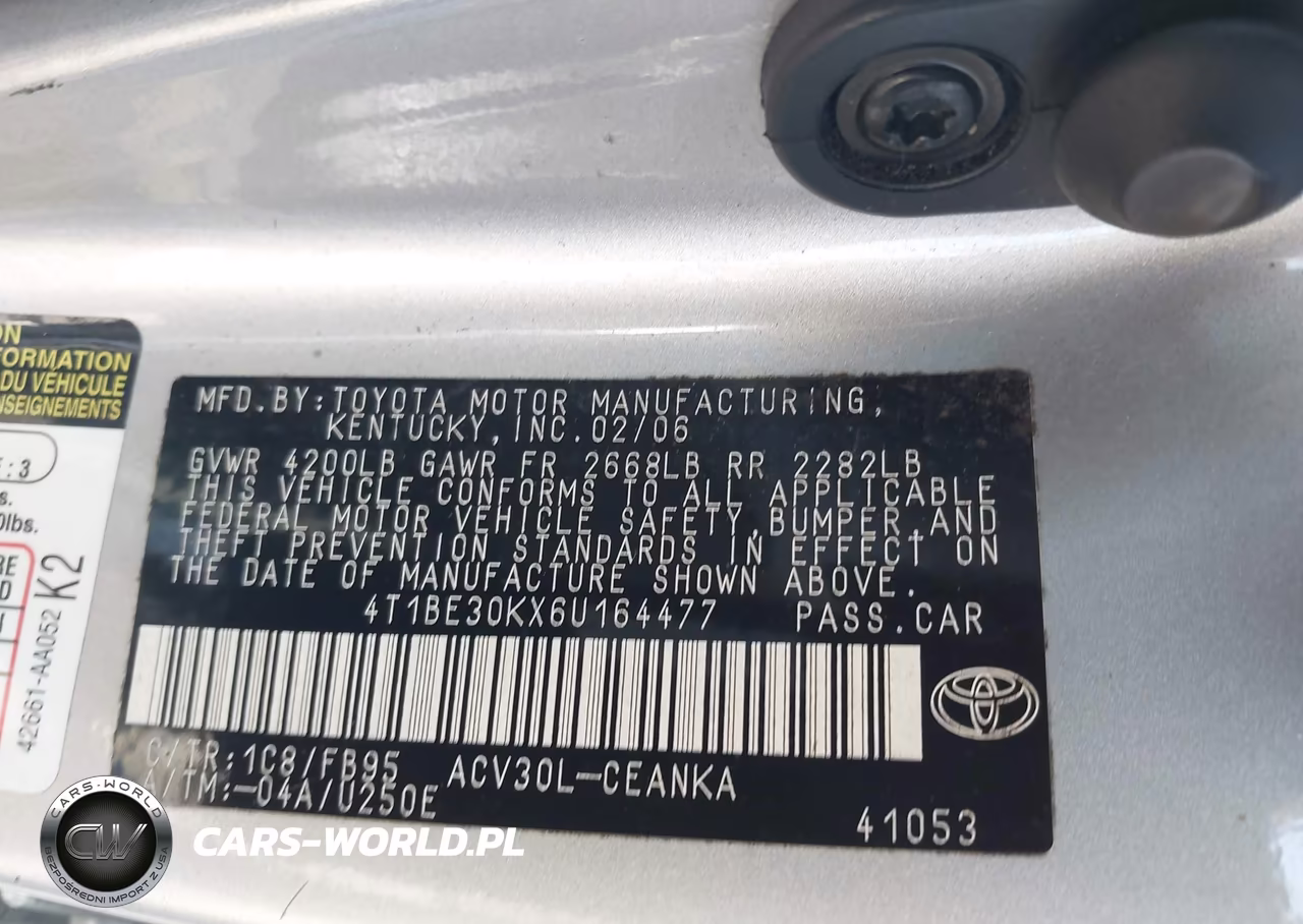 2006 Toyota Camry Le VIN:4T1BE30KX6U164477 - 9