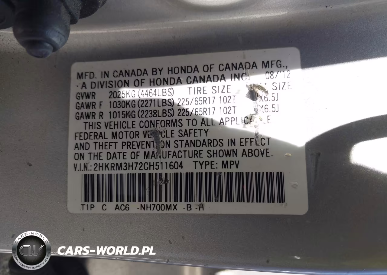 2012 Honda Cr-V Ex-L VIN:2HKRM3H72CH511604 - 9