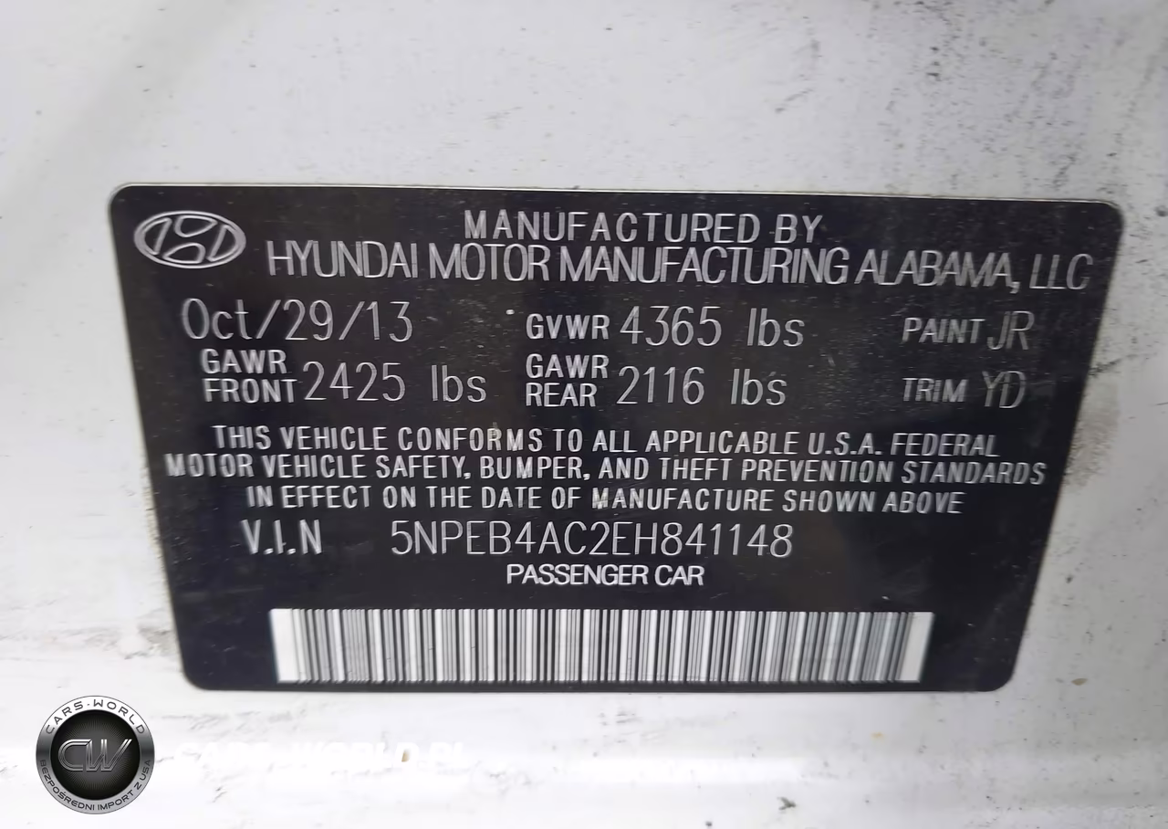 2014 Hyundai Sonata Gls VIN:5NPEB4AC2EH841148 - 9