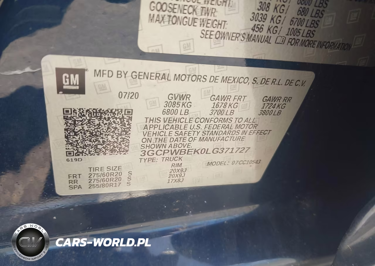 2020 Chevrolet Silverado 1500 2Wd Short Bed Custom VIN:3GCPWBEK0LG371727 - 9