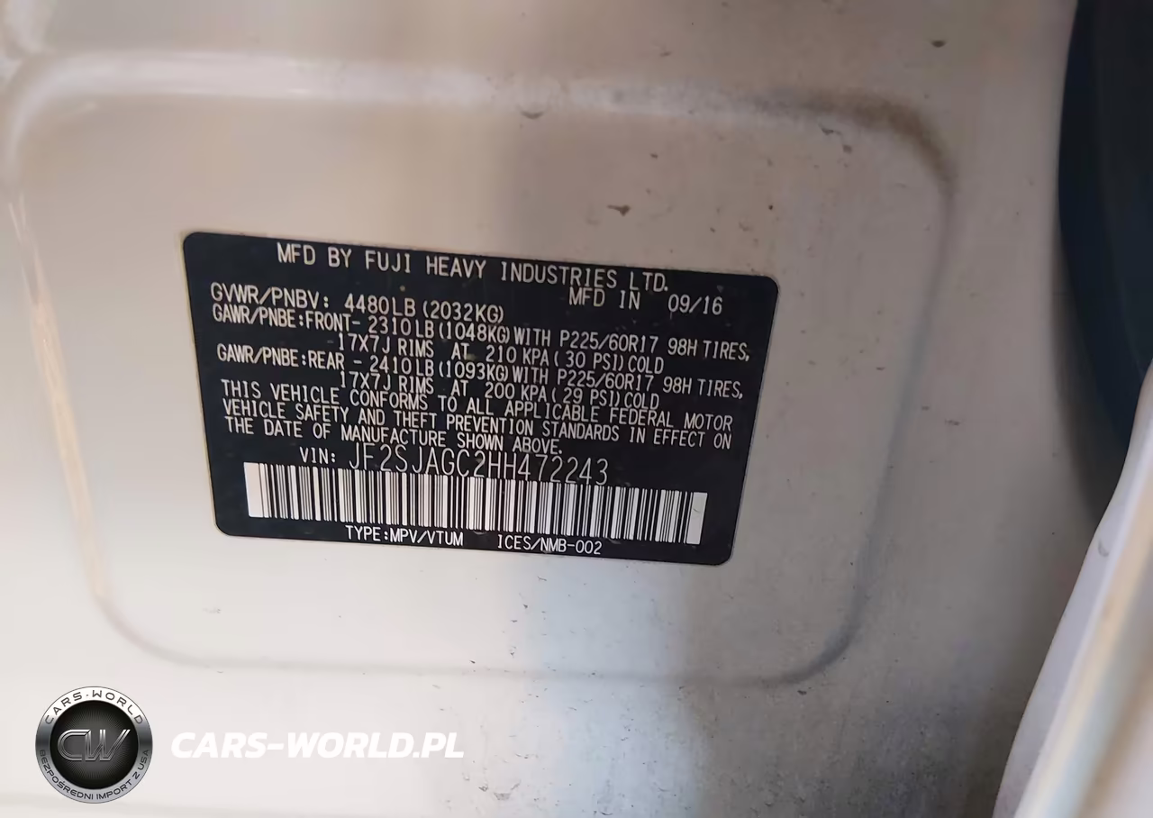 2017 Subaru Forester 2.5I Premium VIN:JF2SJAGC2HH472243 - 9