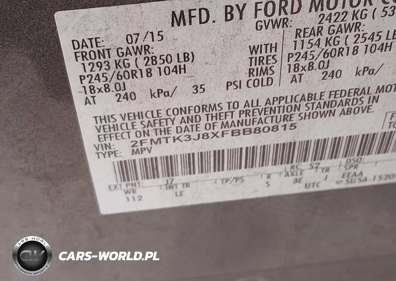 2015 Ford Edge Sel VIN:2FMTK3J8XFBB80815 - 9