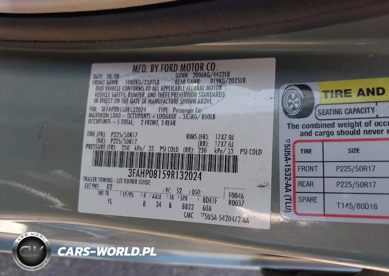 2009 Ford Fusion Sel VIN:3FAHP08159R132024 - 9