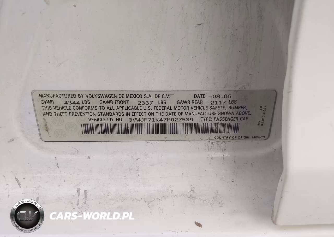 2007 Volkswagen Jetta 2.5 VIN:3VWJF71K47M027539 - 9
