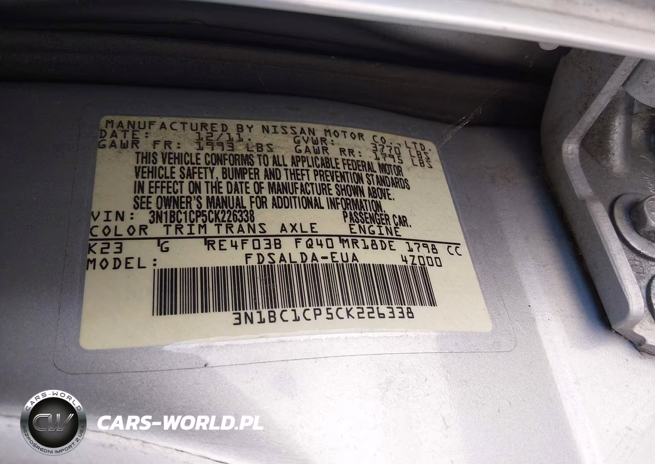 2012 Nissan Versa 1.8 S VIN:3N1BC1CP5CK226338 - 9