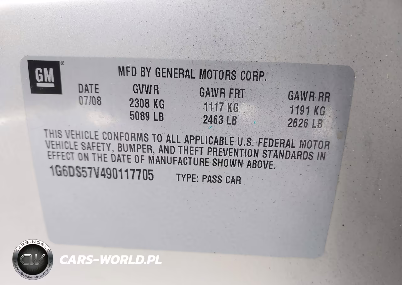 2009 Cadillac Cts Awd W-1Sb VIN:1G6DS57V490117705 - 9